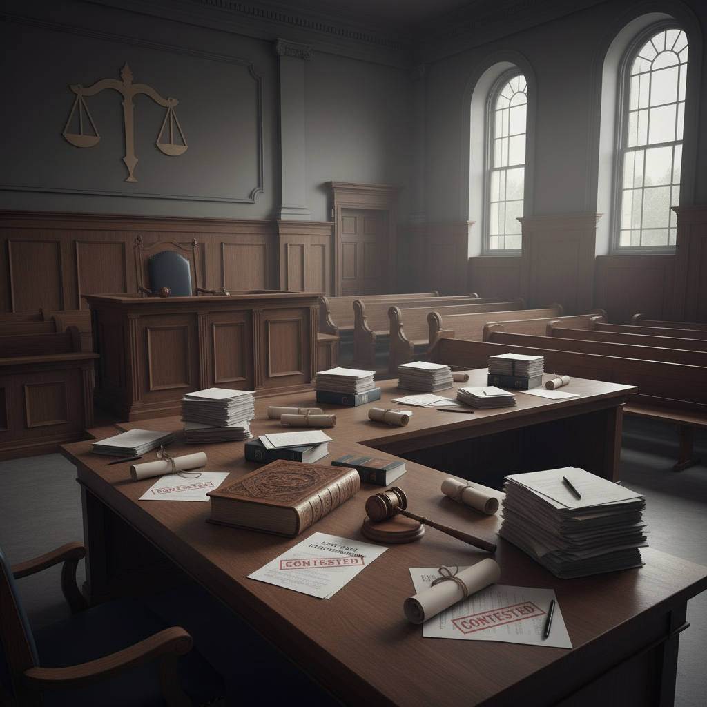 Courtroom interior — concept of contesting a will in Nova Scotia