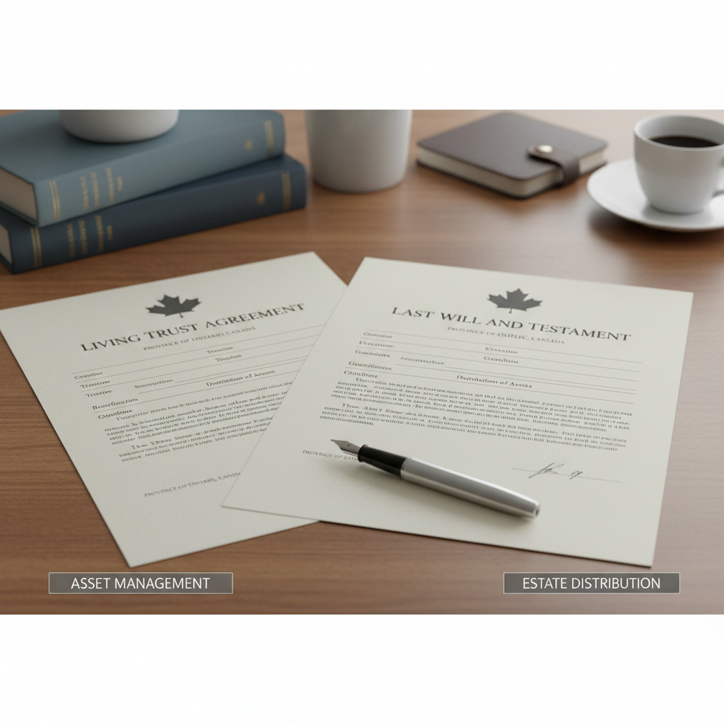 Trust document and will side by side — living trust vs will in Canada