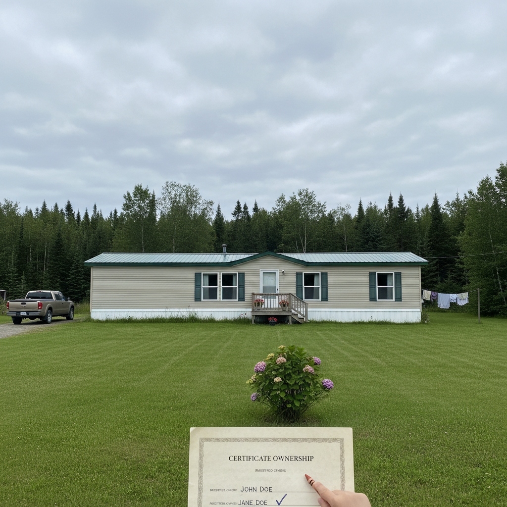 Mobile home in Nova Scotia — adding a child to the title