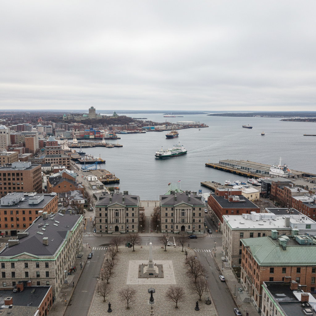 Downtown Halifax Nova Scotia — harbour waterfront and historic buildings