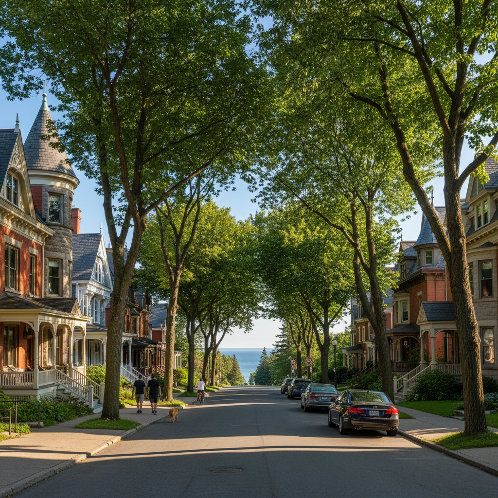 South End Halifax — grand Victorian homes on tree-lined avenues near Point Pleasant Park