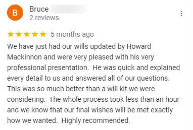 Google Review of Legal Will service 3